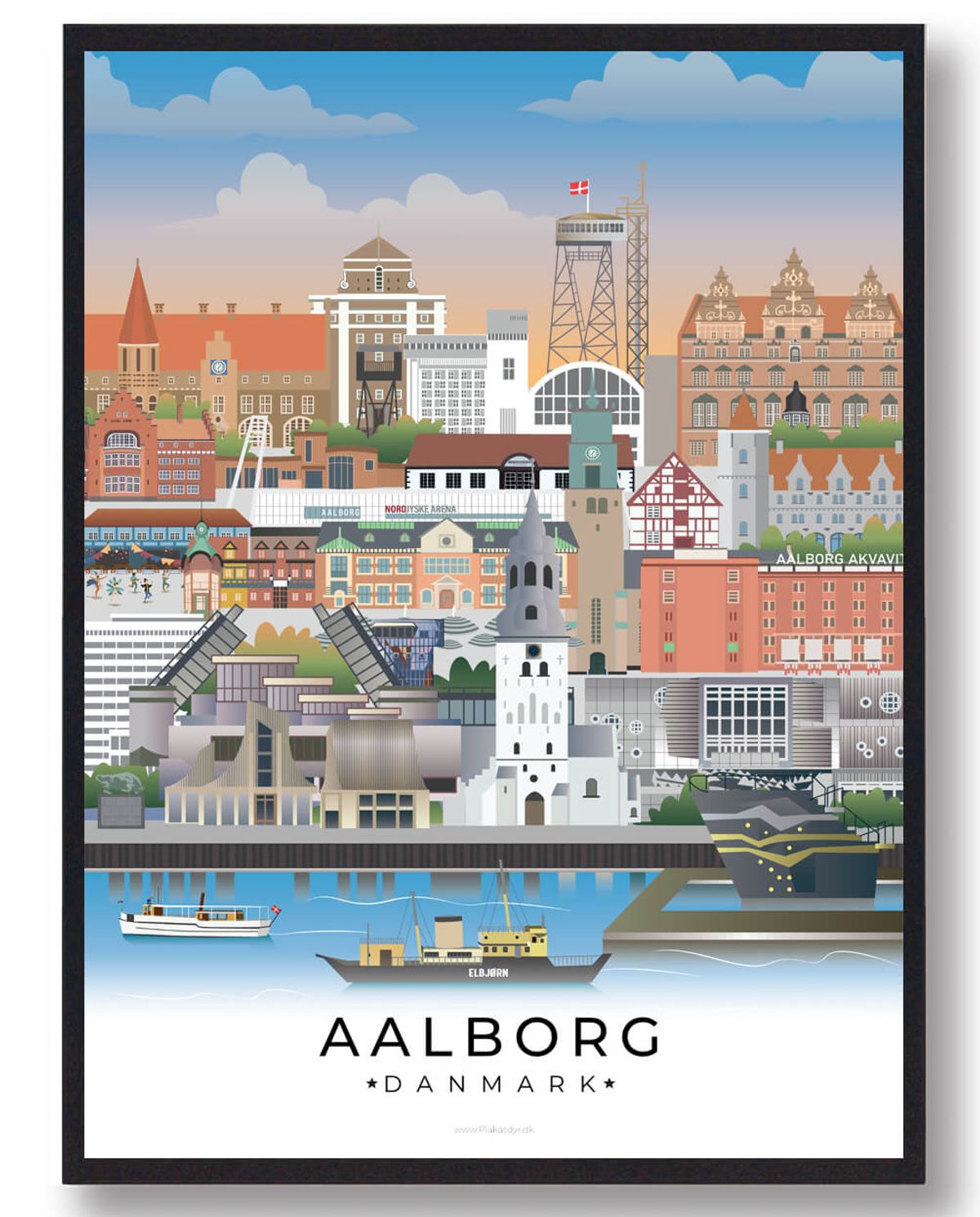 Aalborg plakat (Nyhed) (Størrelse: M - 30x40cm)