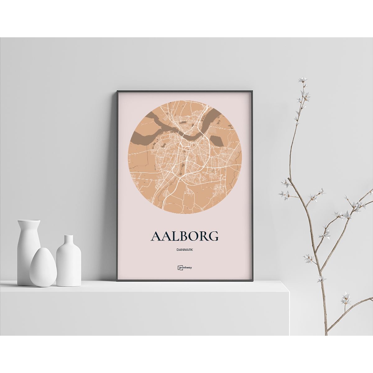 Aalborg Plakaten Rundt kort Guld 42×60 cm (A2)