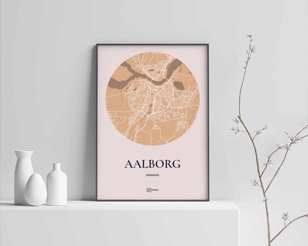 Aalborg Plakaten Rundt kort Guld 60×84 cm (A1)