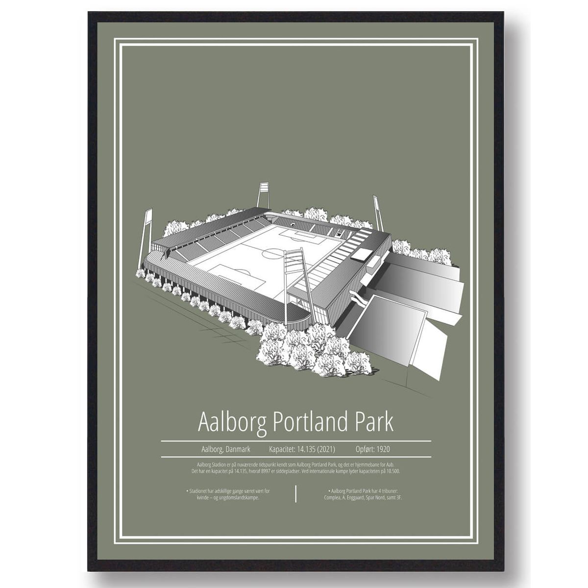 Aalborg Portland Park AaB plakat (Størrelse: S - 21x29,7cm (A4))