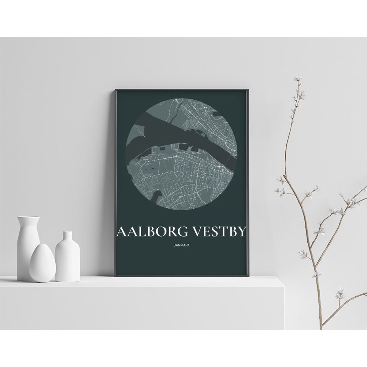 Aalborg Vestby Plakaten Rundt kort Skovgrøn 42×60 cm (A2)