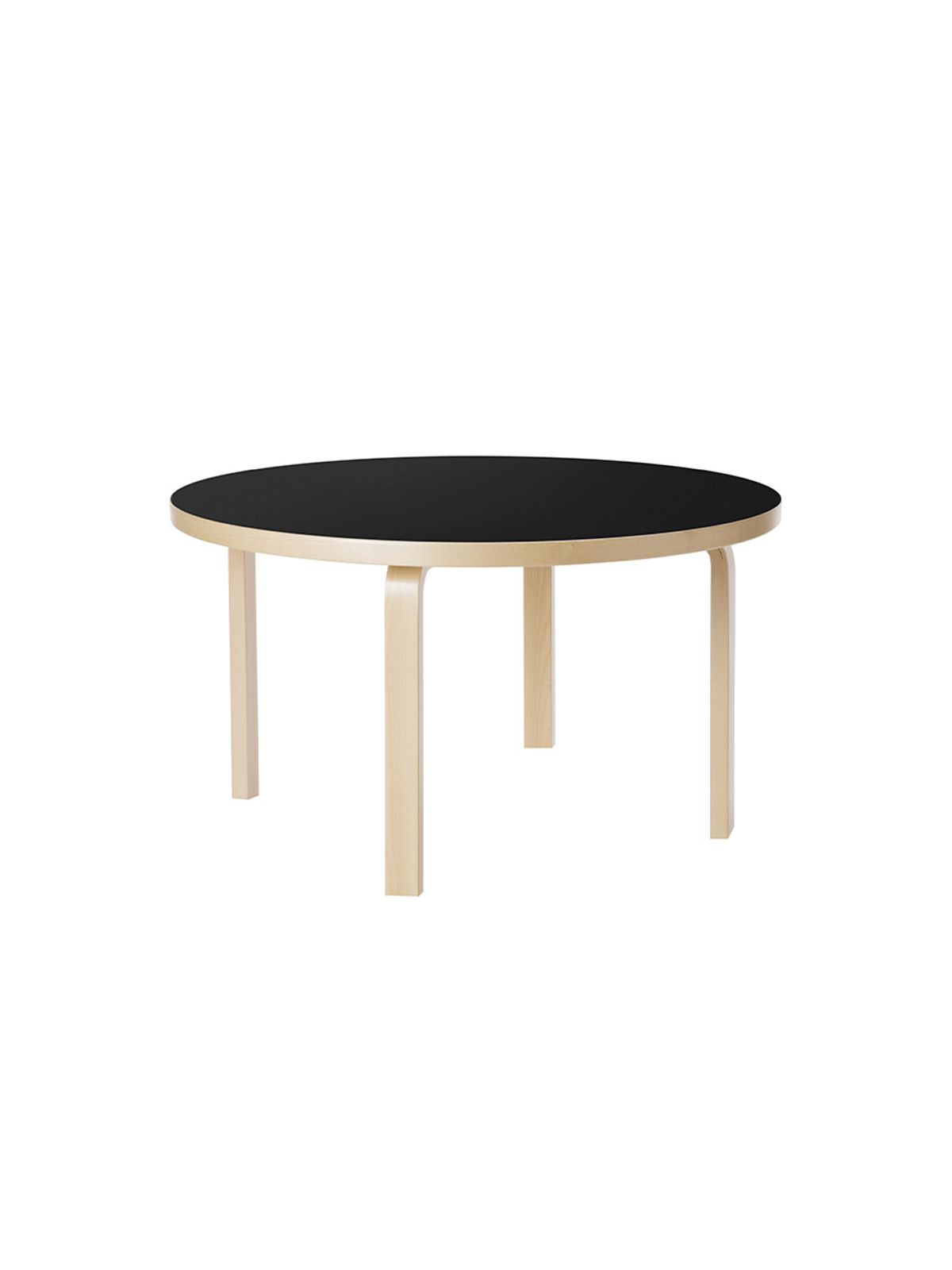 Aalto Children's Table Round fra Artek (Sort Linoleum)