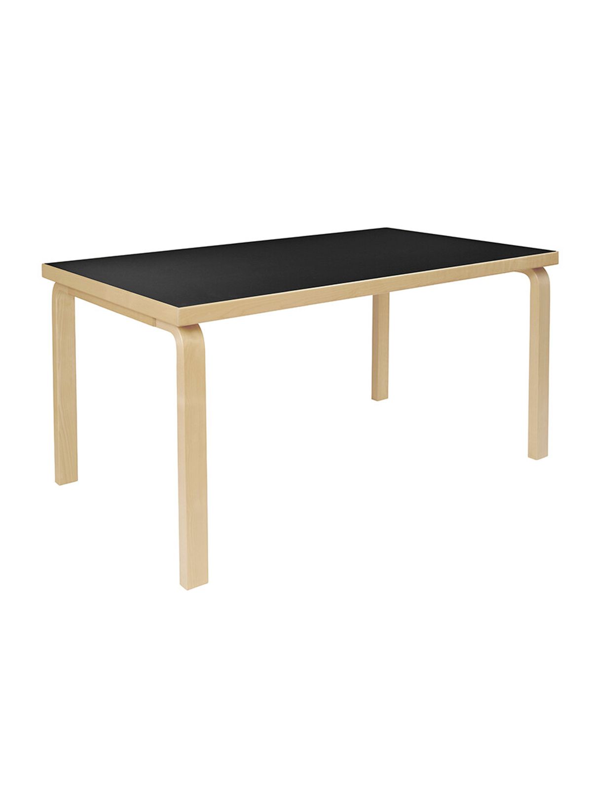 Aalto Table Rectangular 82A, 150x85 cm fra Artek (Sort Linoleum)