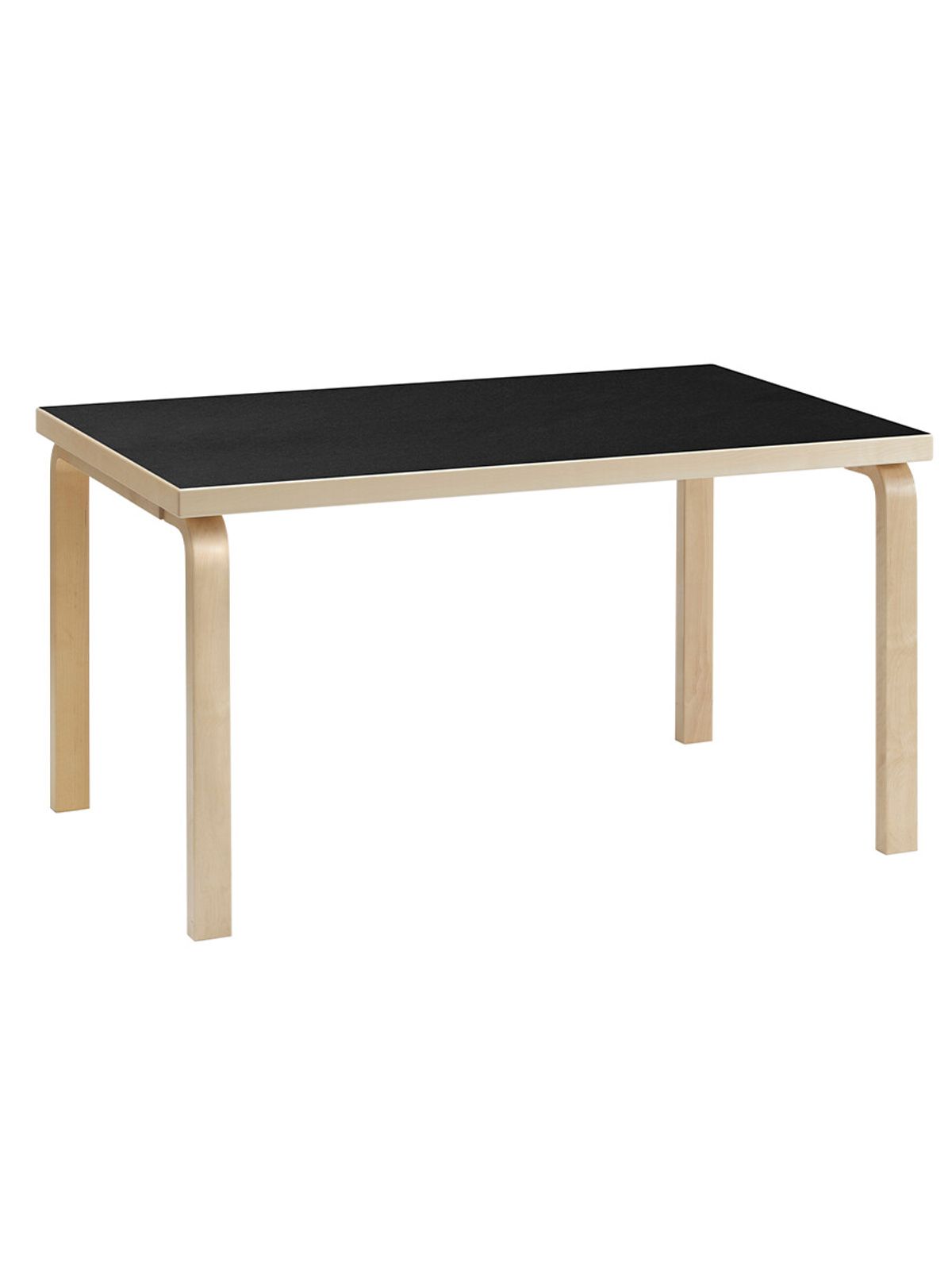 Aalto Table Rectangular 82B, 135x85 cm fra Artek (Sort Linoleum)