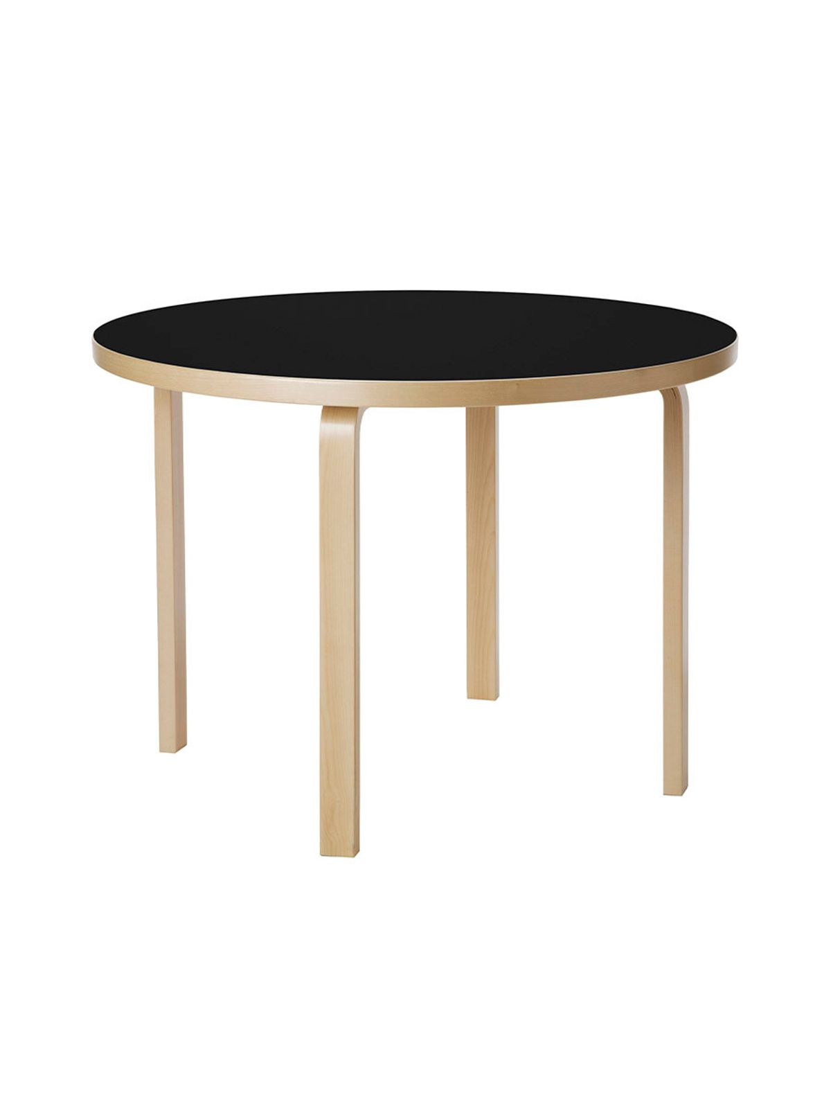 Aalto Table Round, Ø100 cm fra Artek (Sort Linoleum)