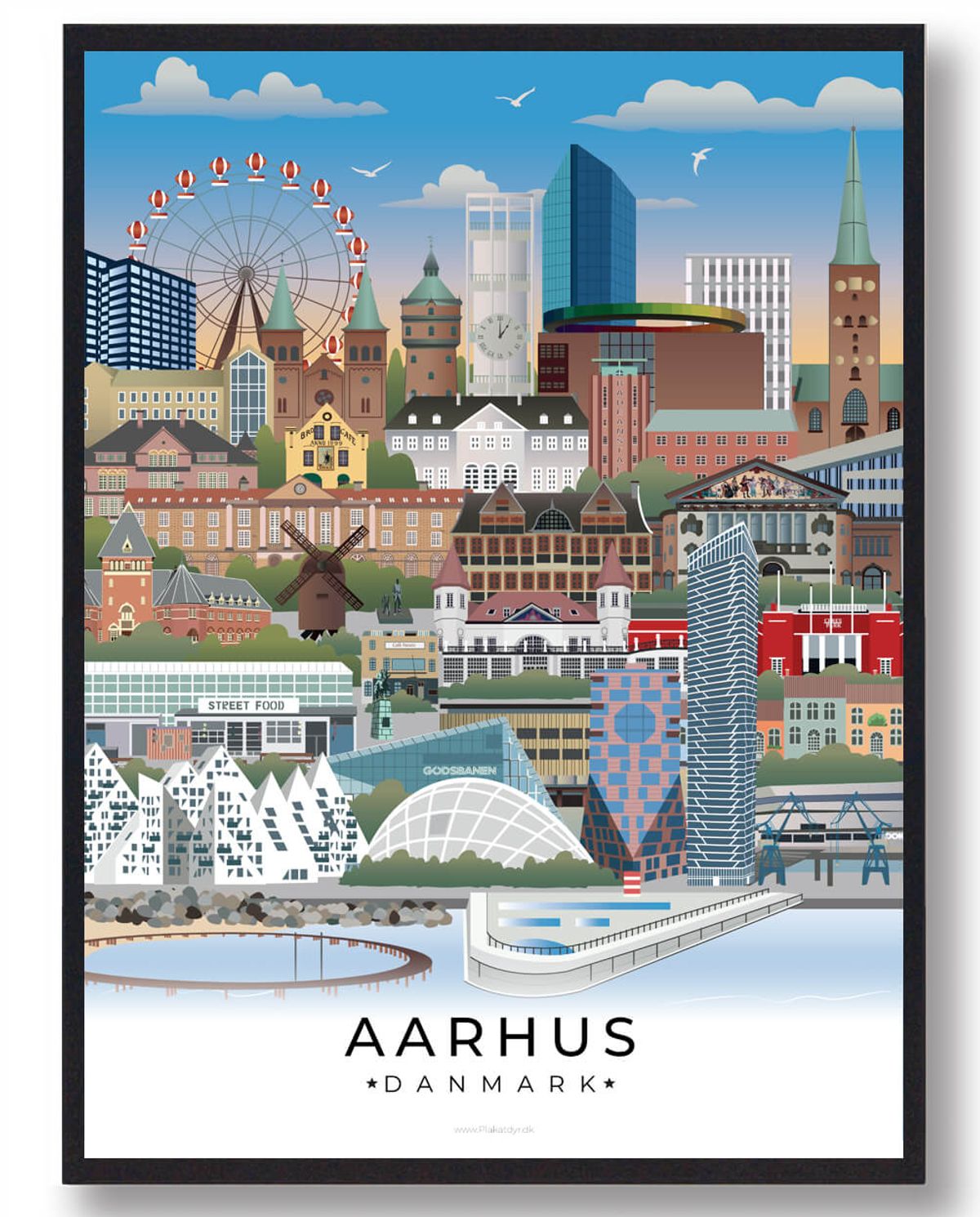 Aarhus byplakat (Nyhed) (Størrelse: S - 21x29,7cm (A4))