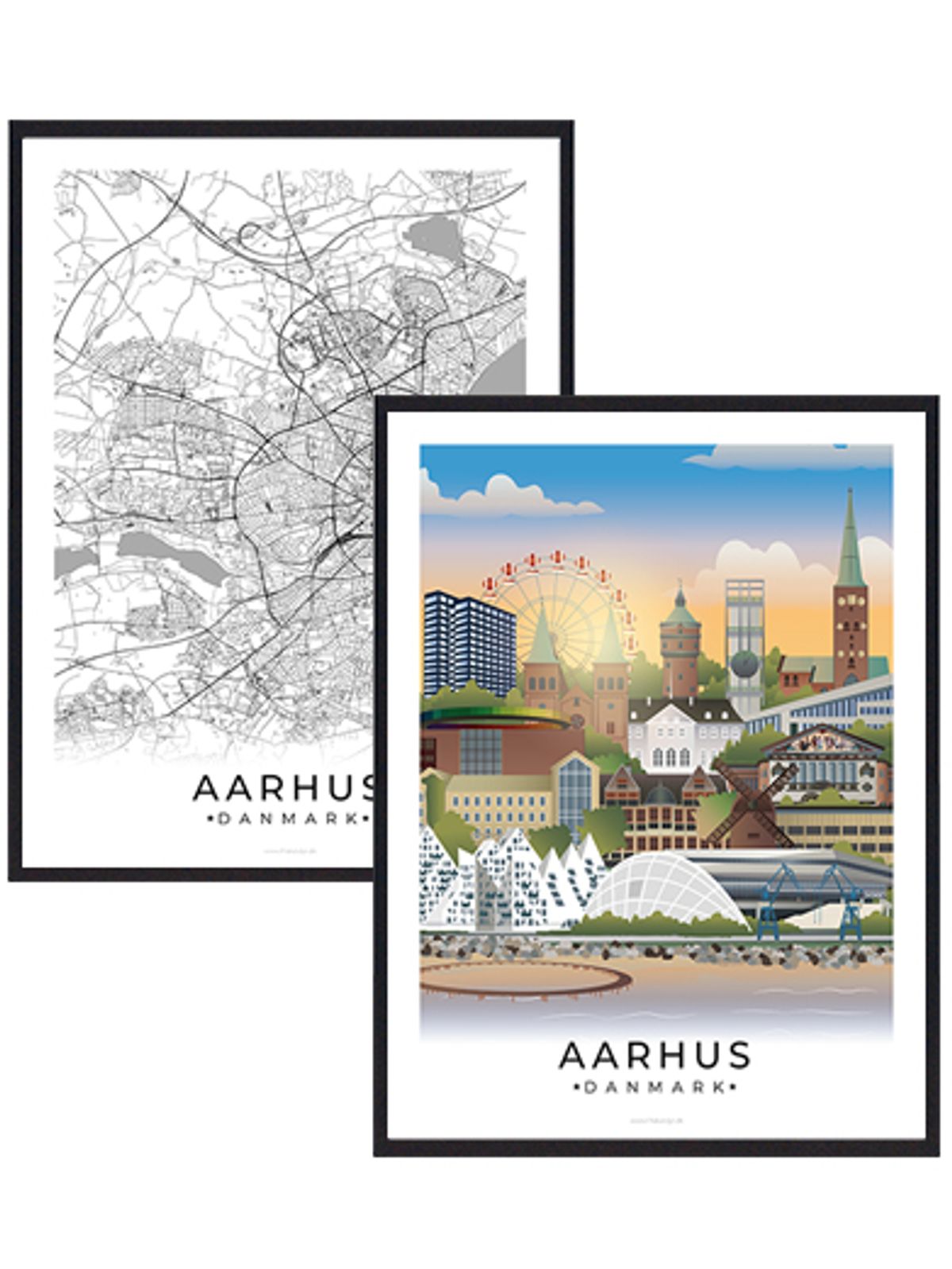 Aarhus byplakatsæt (Størrelse: M - 30x40cm)