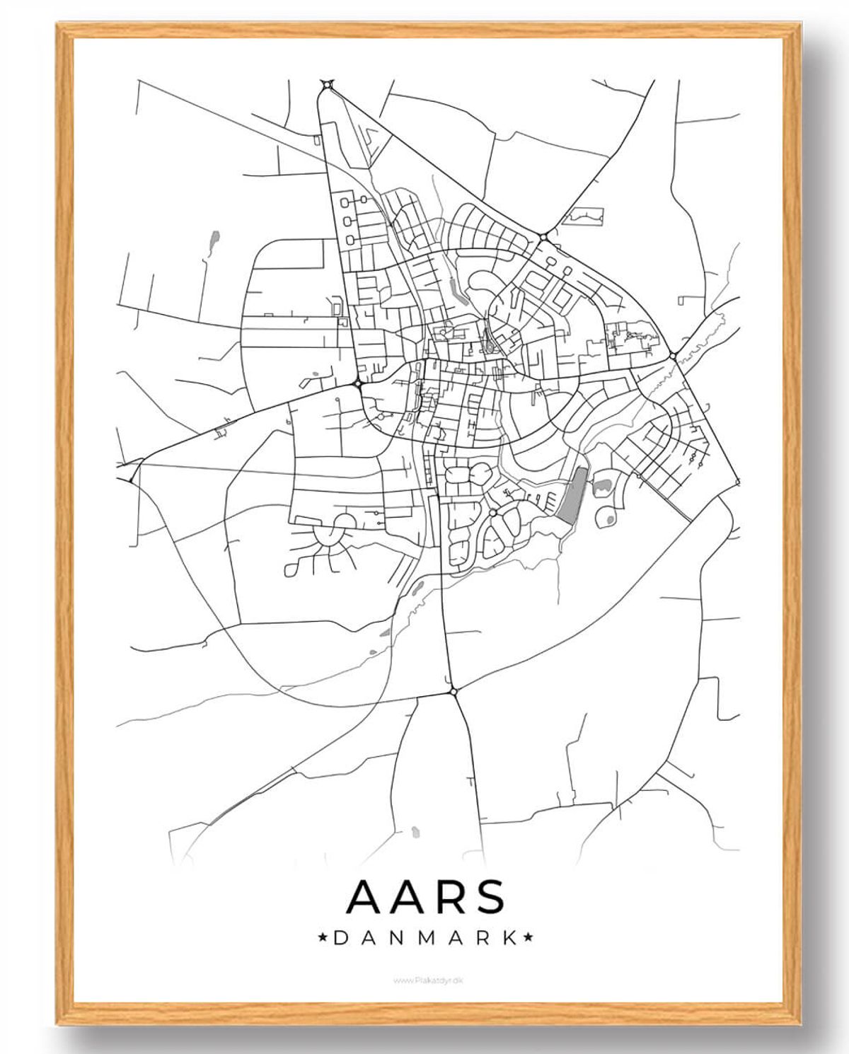 Aars by plakat - hvid (Størrelse: L - 50x70cm (B2))