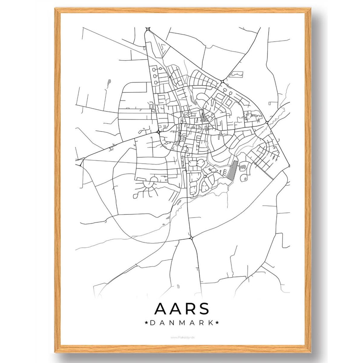 Aars by plakat - hvid (Størrelse: S - 21x29,7cm (A4))