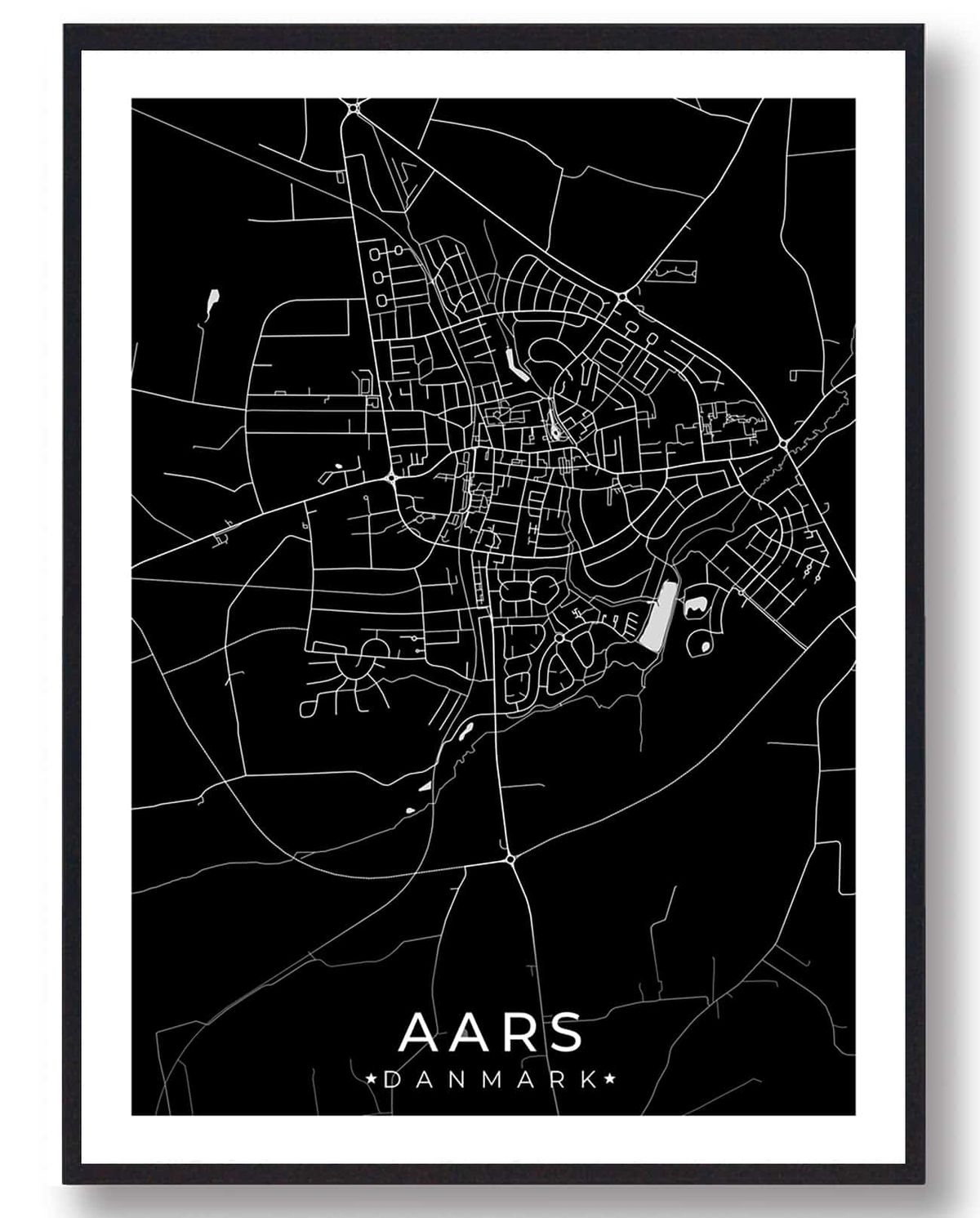 Aars by plakat - sort (Størrelse: L - 50x70cm (B2))