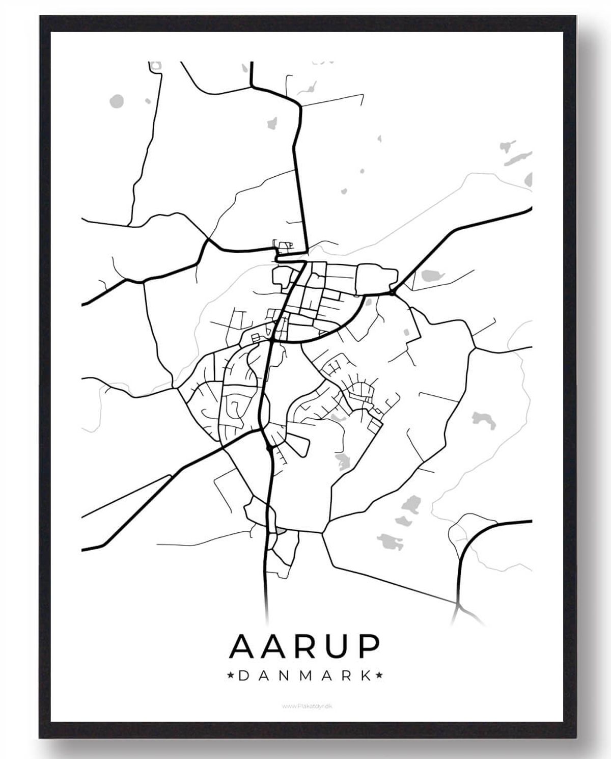 Aarup by plakat - hvid (Størrelse: L - 50x70cm (B2))