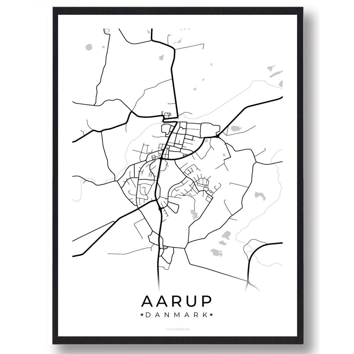 Aarup by plakat - hvid (Størrelse: S - 21x29,7cm (A4))