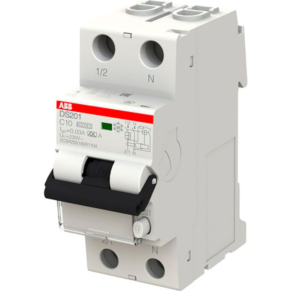 ABB DS201 HPFI kombiafbryder C, 1P+N, 13A