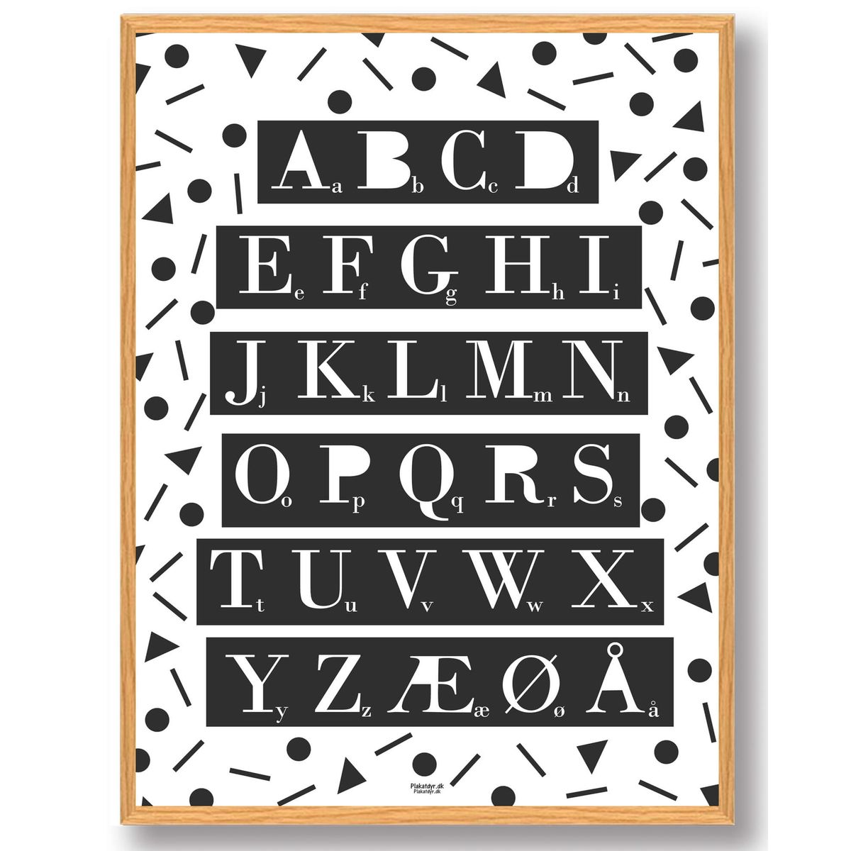 ABC-plakat (hvid) (Størrelse: M - 30x40cm)