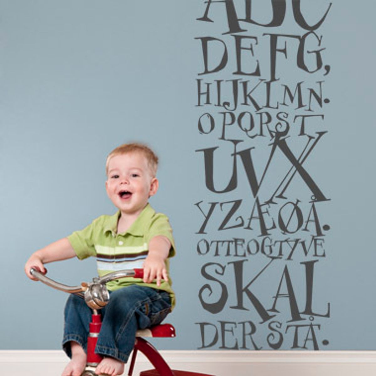 ABC sang wallsticker af Anline Ruby, 30x80 cm