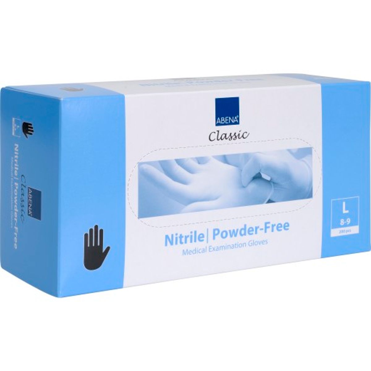 Abena Classic Protect nitrilhandske, str L, 200 stk.