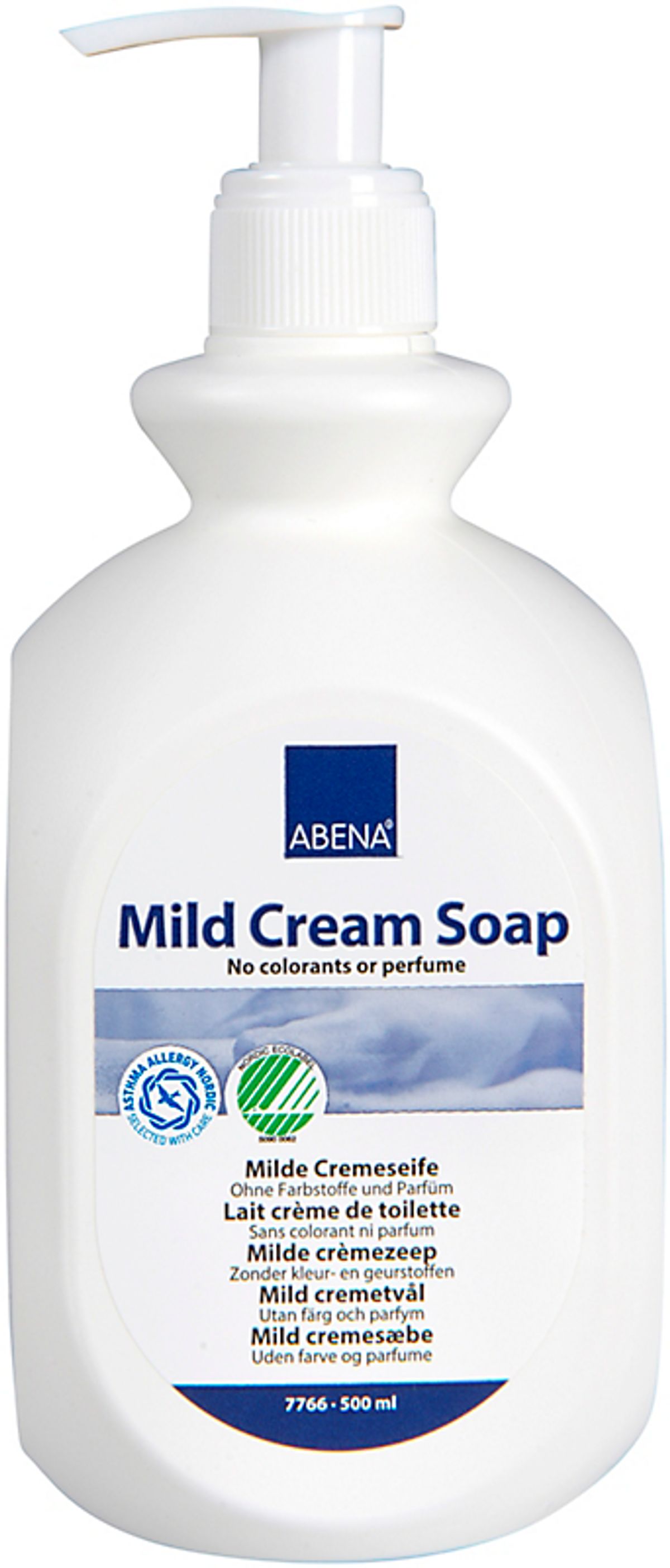 Abena mild cremesæbe 500ml uden farve og parfume, svanemærket