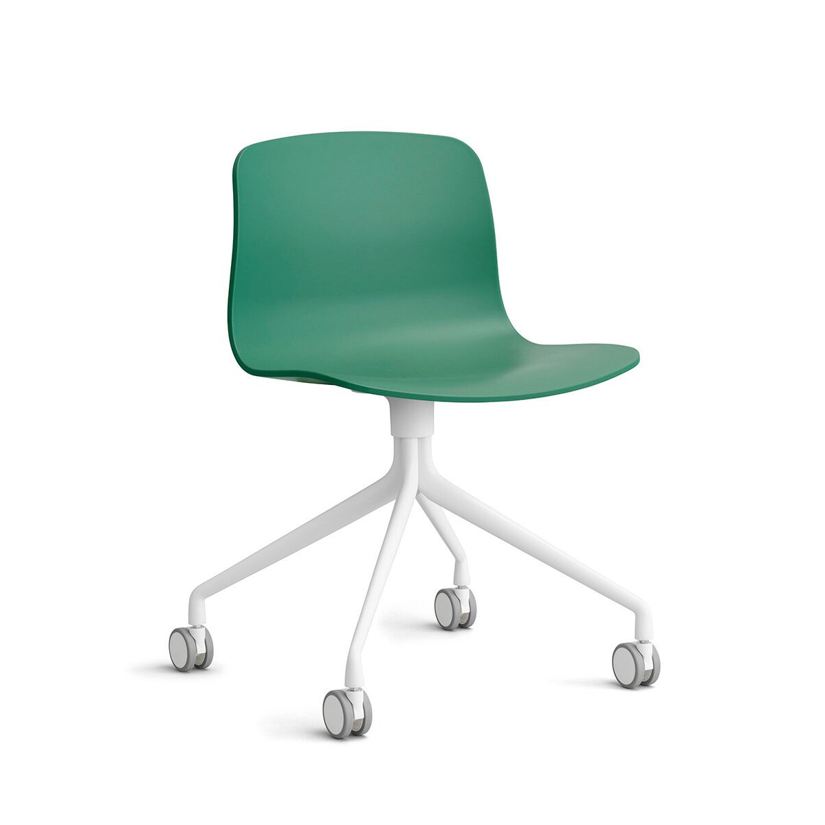 About a Chair AAC 14 fra Hay (Hvid pulverlakeret aluminium, Teal Green)