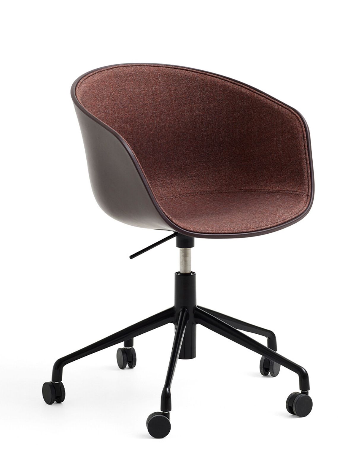 About a Chair AAC 52, forsidepolstret fra Hay (Black, Hvid pulverlakeret aluminium, Fiord)