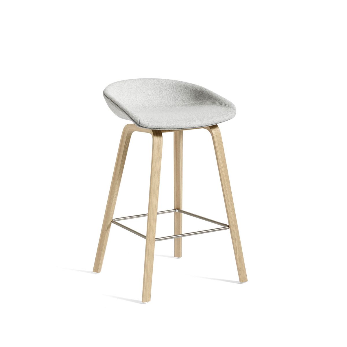 About a Stool AAS 33 fra Hay (Lav / B 50 x D 43 x H 64/75 cm, Steelcut, Lakeret eg)