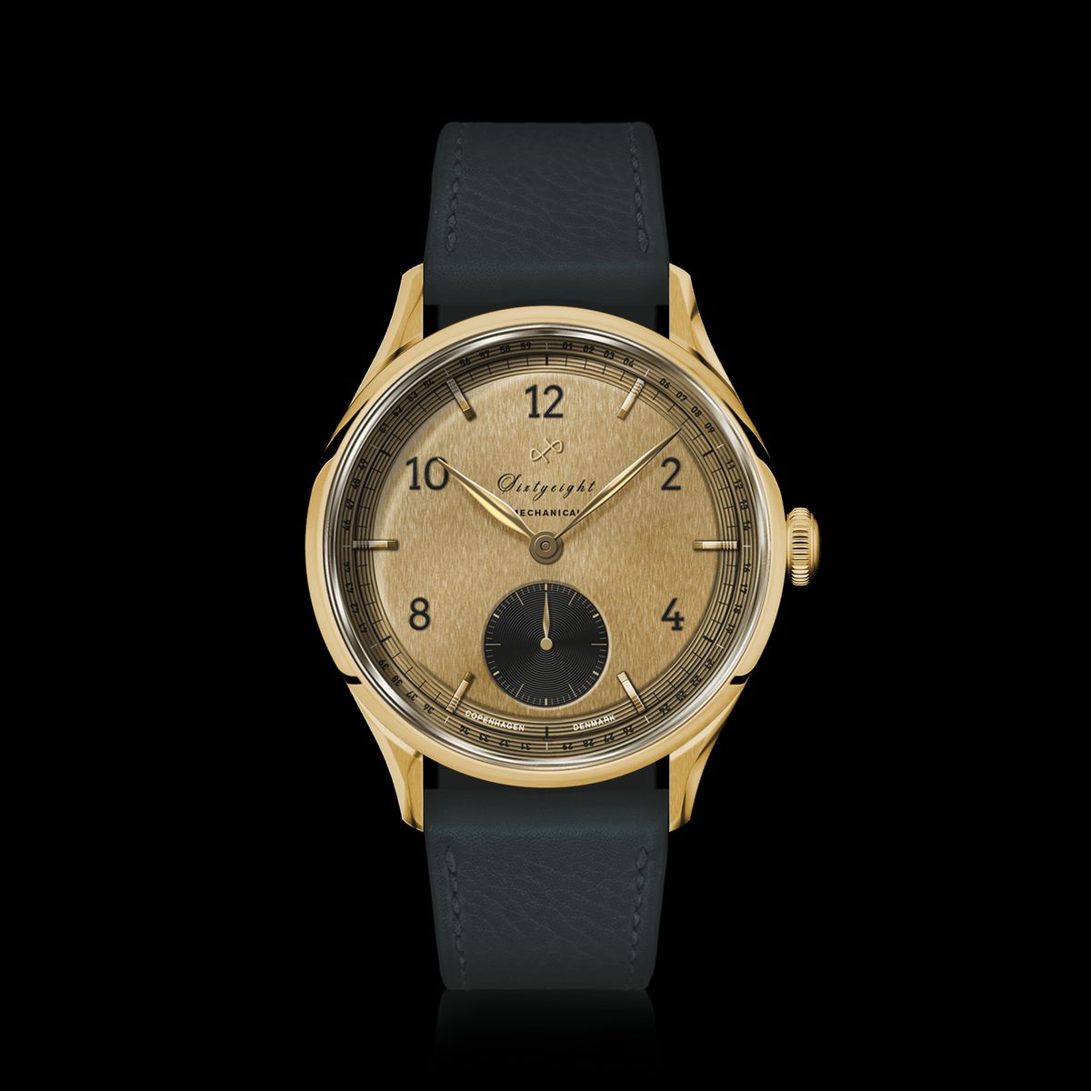 About Vintage 1968 Mechanical, Gold / Black Automatic