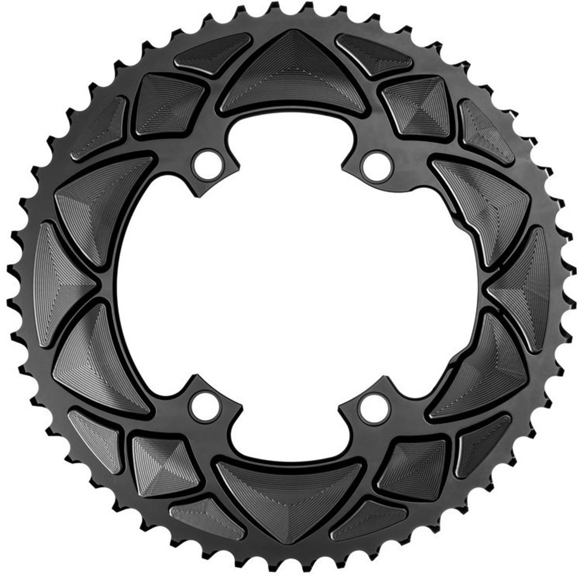 AbsoluteBlack Chainring 52T Ø110 mm - Outer (2x10/11) (Shimano Asymmetric) - Sort