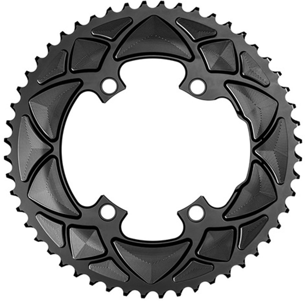 AbsoluteBlack Chainring 53T Ø110 mm - Outer (2x10/11) (Shimano Asymmetric) - Sort