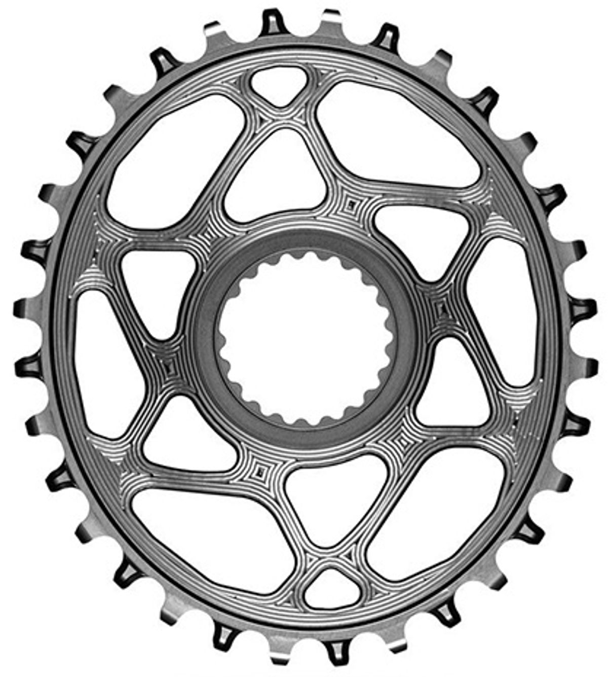 AbsoluteBlack Chainring Direct Mount Singlespeed 32T - Oval - Shimano - Grå