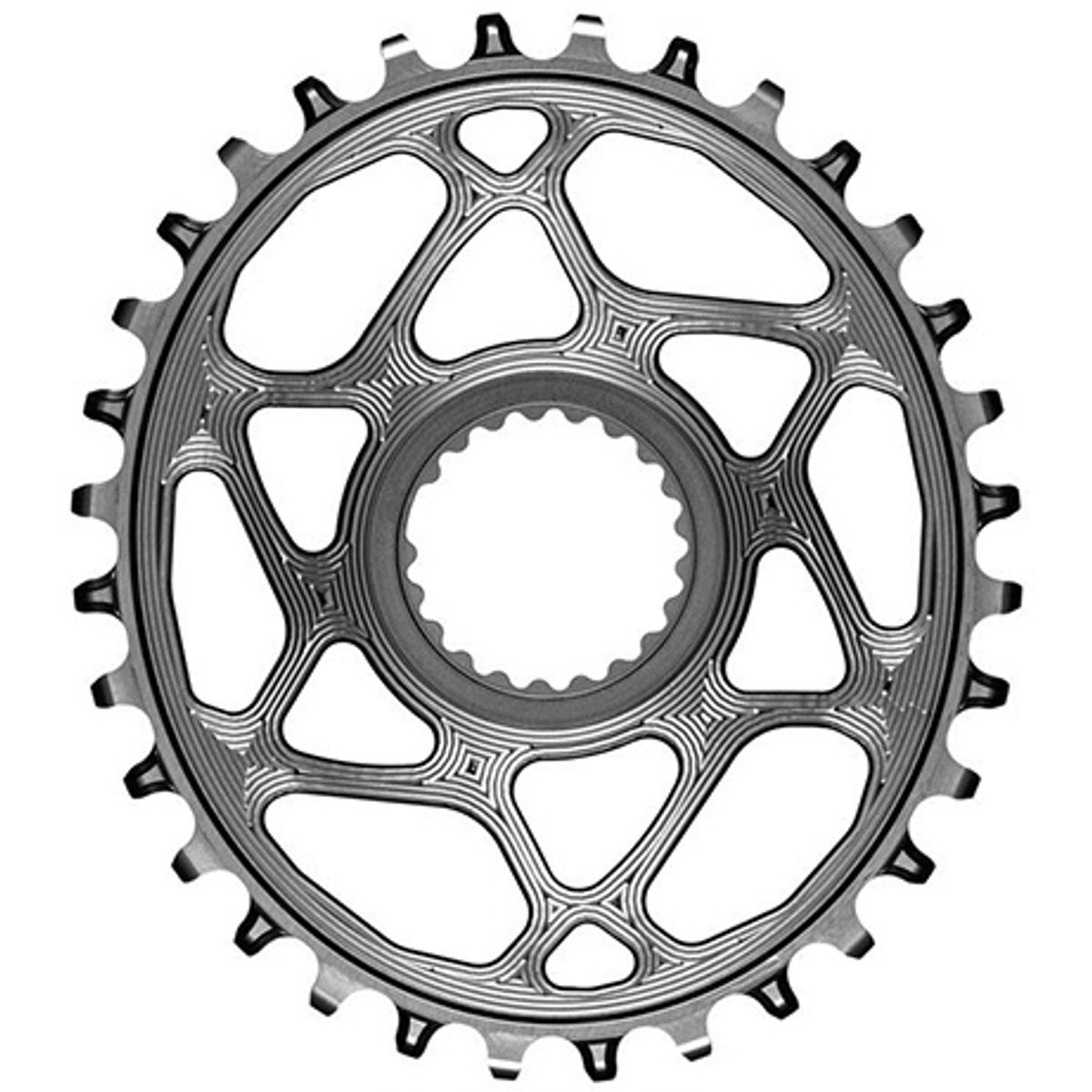 AbsoluteBlack Chainring Direct Mount Singlespeed 36T - Oval - Shimano - Grå