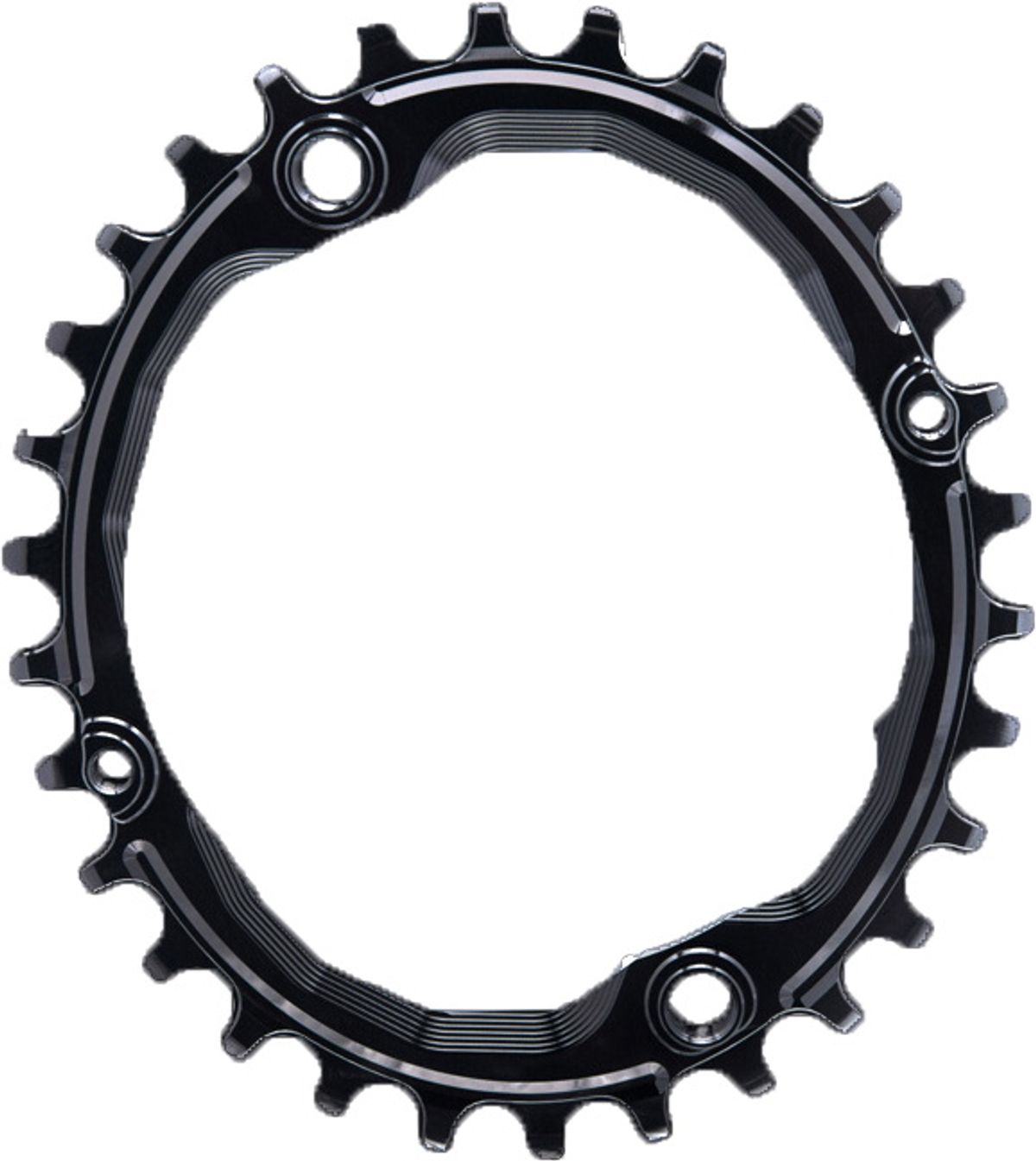 AbsoluteBlack Chainring Singlespeed 30T Ø104 mm - (1x10/11/12) Oval - Sort