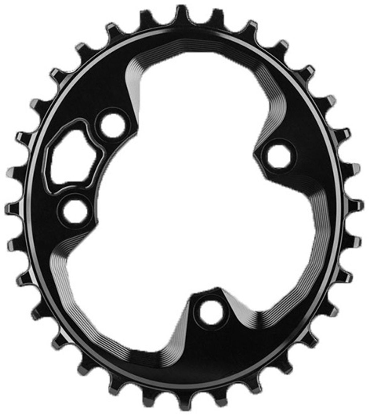 AbsoluteBlack Chainring Singlespeed 30T Ø76 mm - (1x10/11/12) Oval - Sort