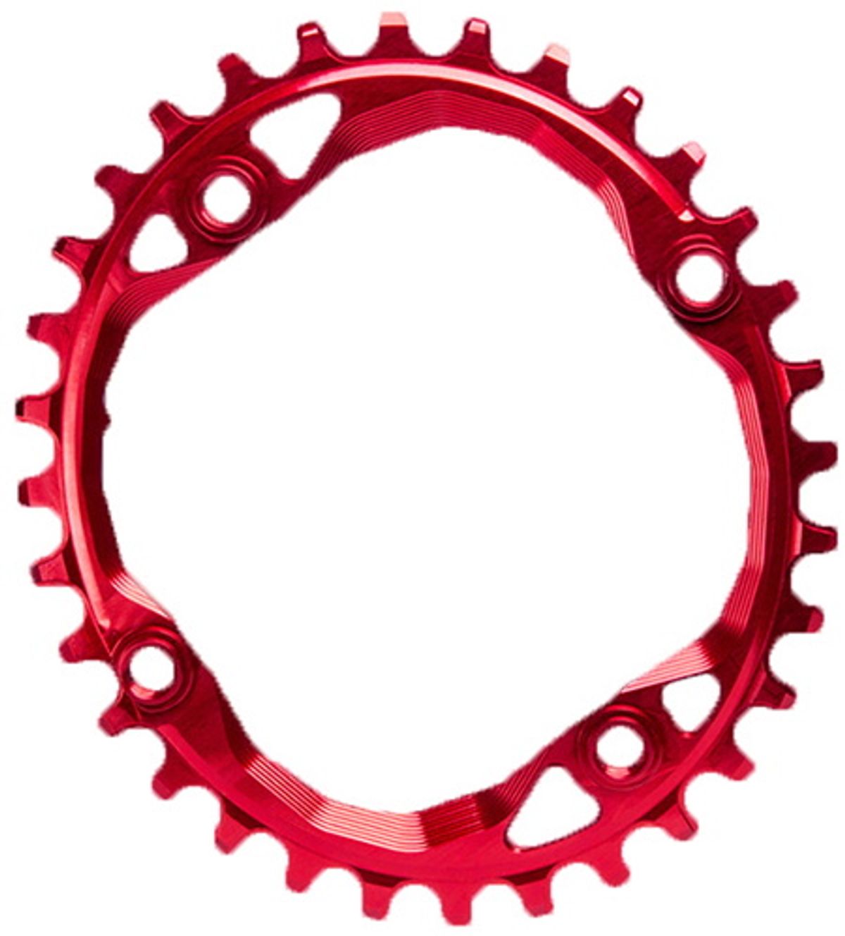 AbsoluteBlack Chainring Singlespeed 32T Ø104 mm - (1x10/11/12) Oval - Rød