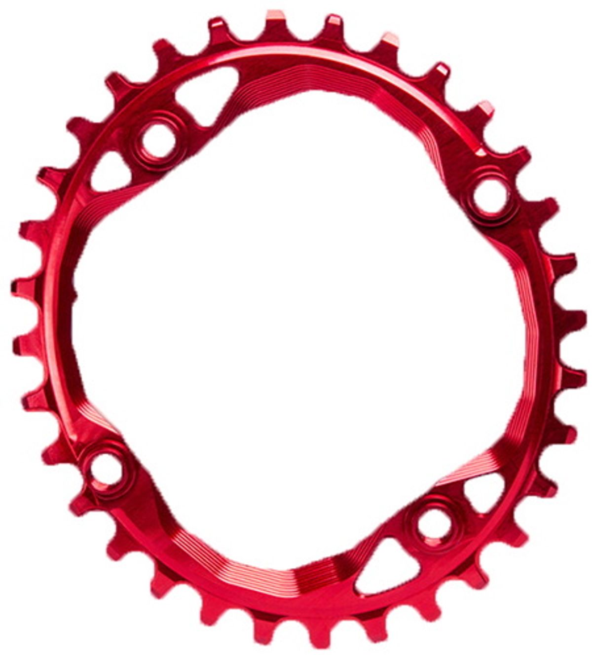 AbsoluteBlack Chainring Singlespeed 34T Ø104 mm - (1x10/11/12) Oval - Rød