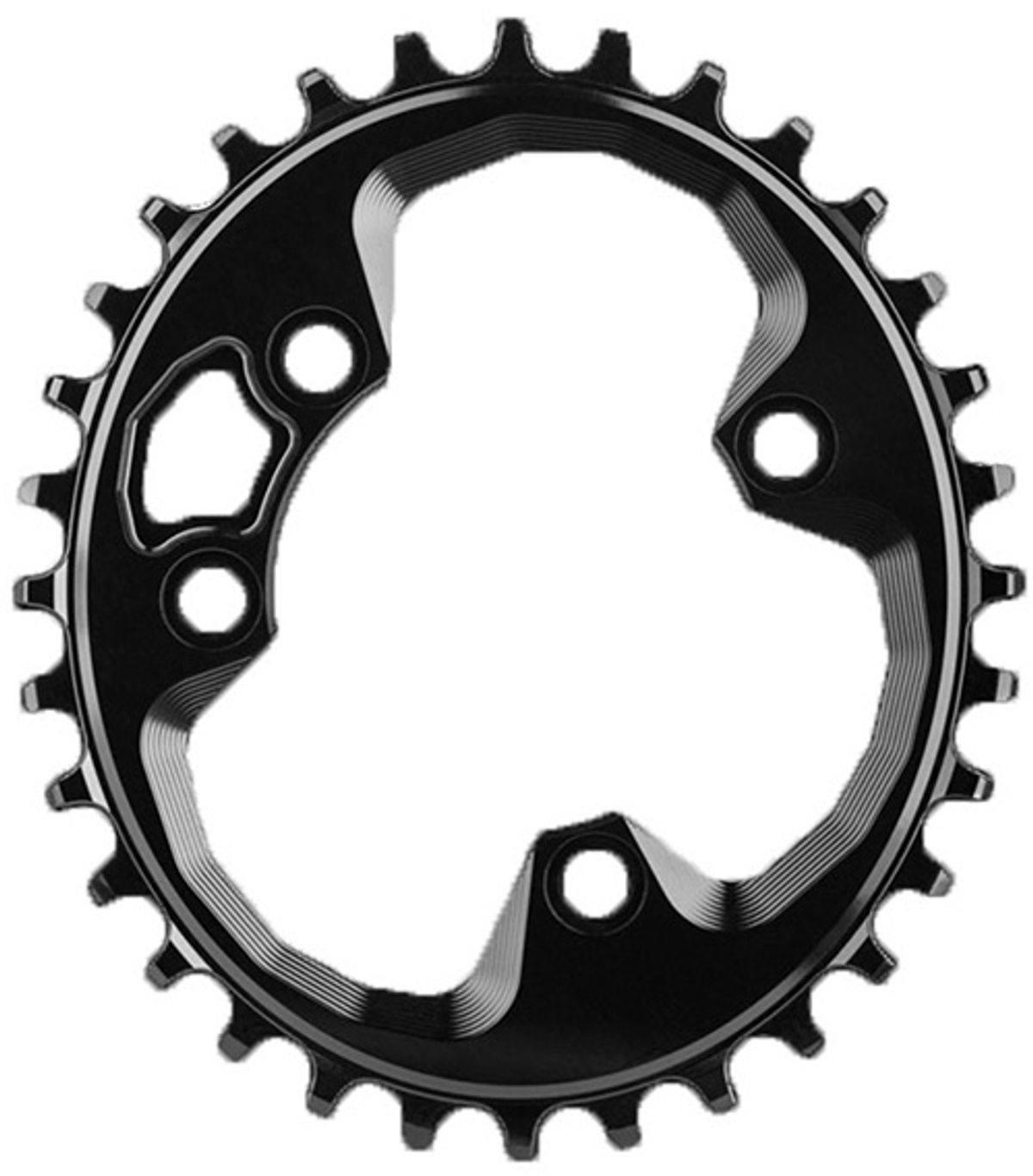 AbsoluteBlack Chainring Singlespped 32T Ø76 mm- (1x10/11/12) Oval - Sort