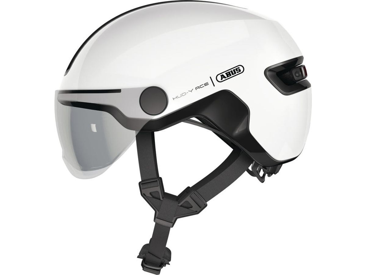 Abus Hud-Y ACE - Cykelhjelm - Shiny white - Str. M