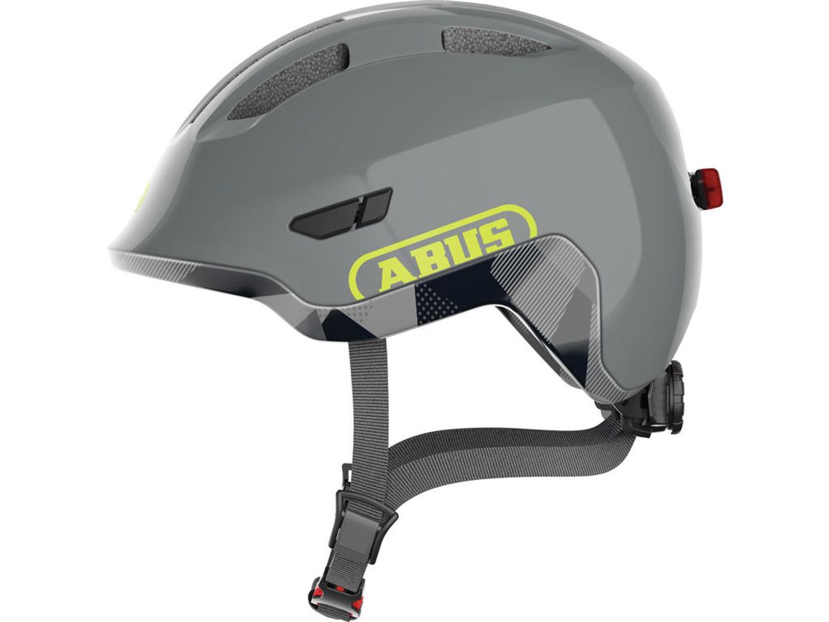 Abus Smiley 3.0 ACE LED - Cykelhjelm til børn - Shiny grey - Str. M