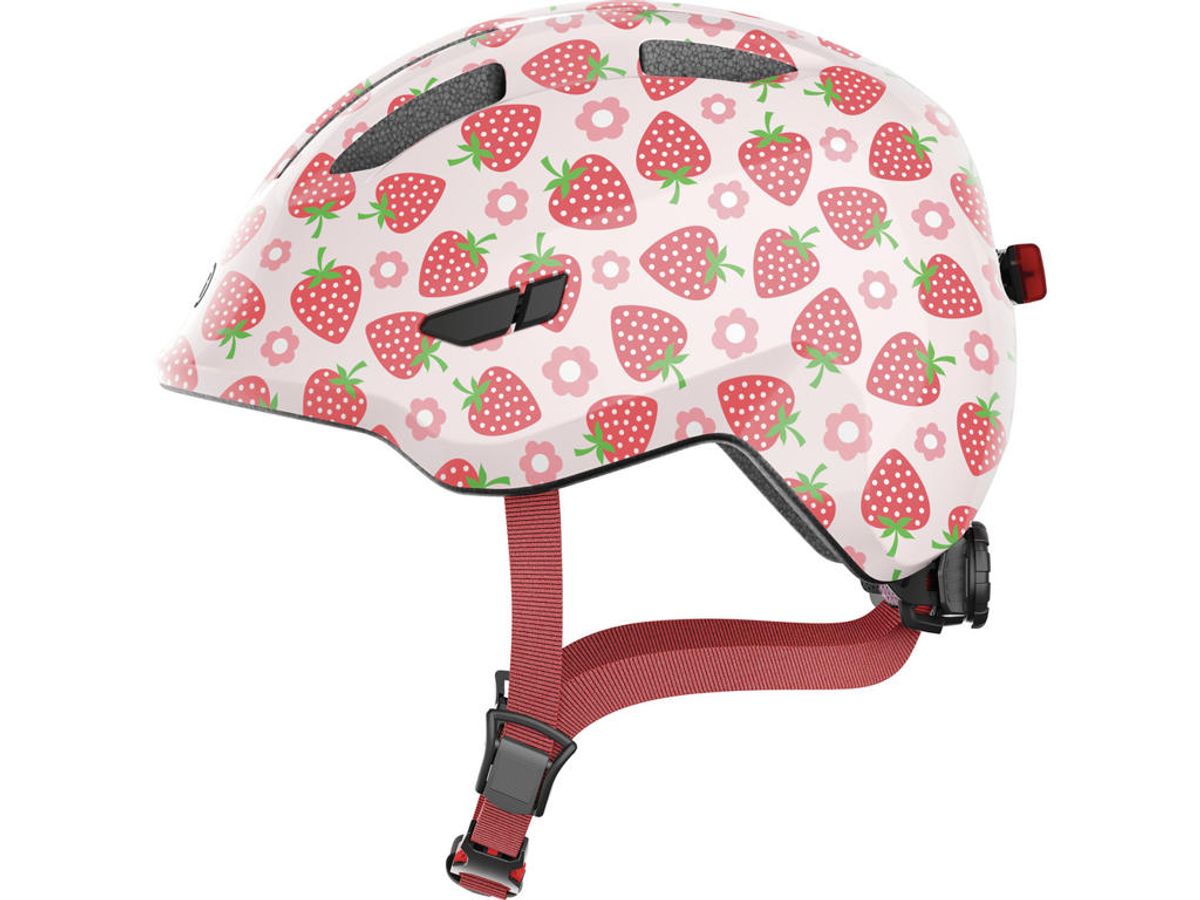 Abus Smiley 3.0 LED - Cykelhjelm til børn - Rose strawberry - Str. M