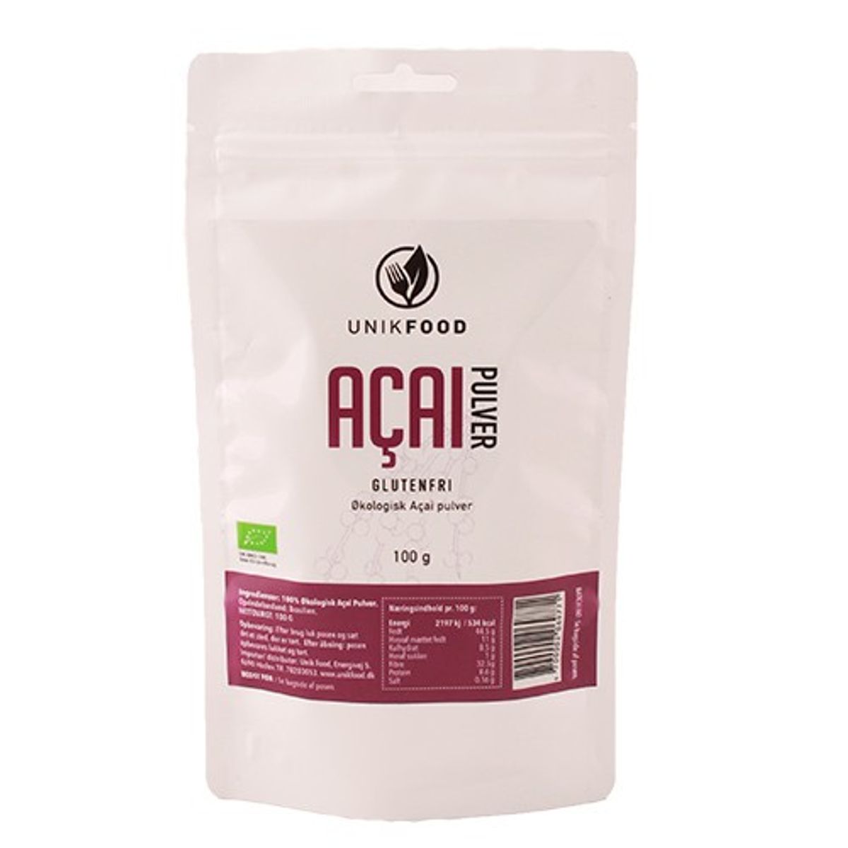 Acai pulver Økologisk - 100 gram - Diet Food