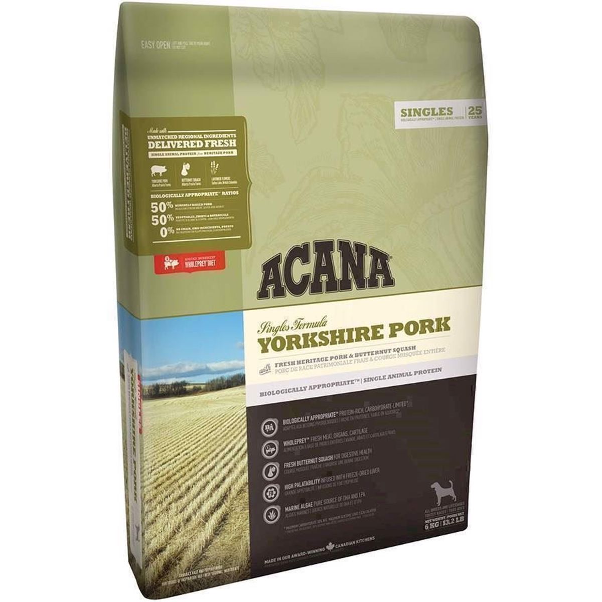 Acana YorkShire Pork hundefoder, Single Protein