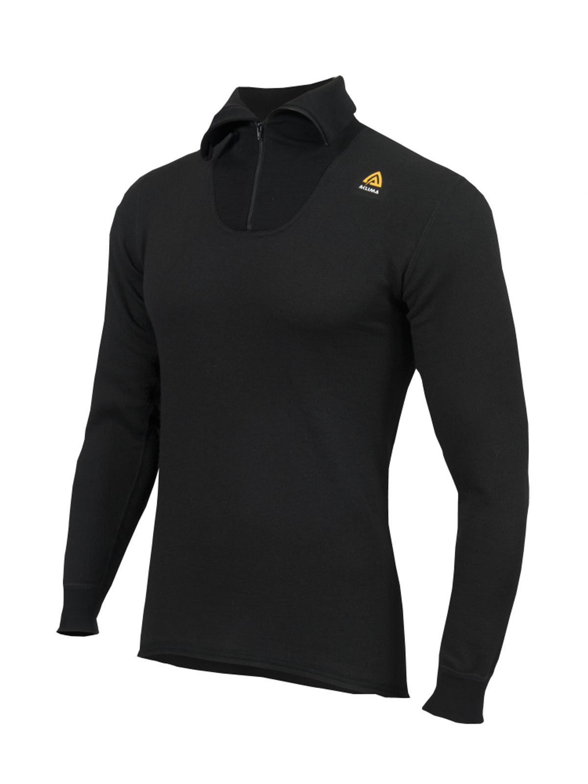 Aclima HotWool Polo w/Zip Unisex - Jet Black - XL