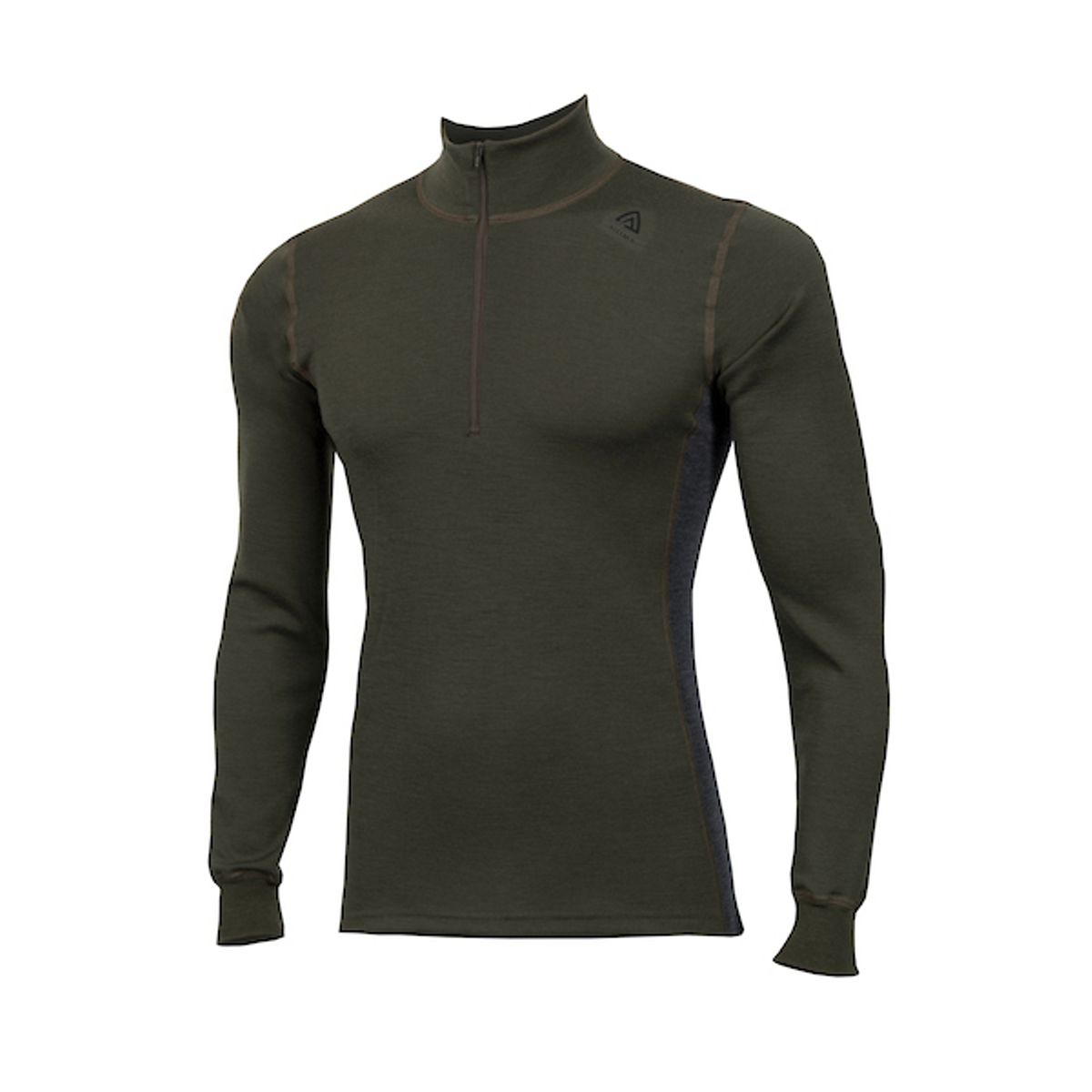 Aclima WarmWool Mock Neck Man - Olive Marengo - Large