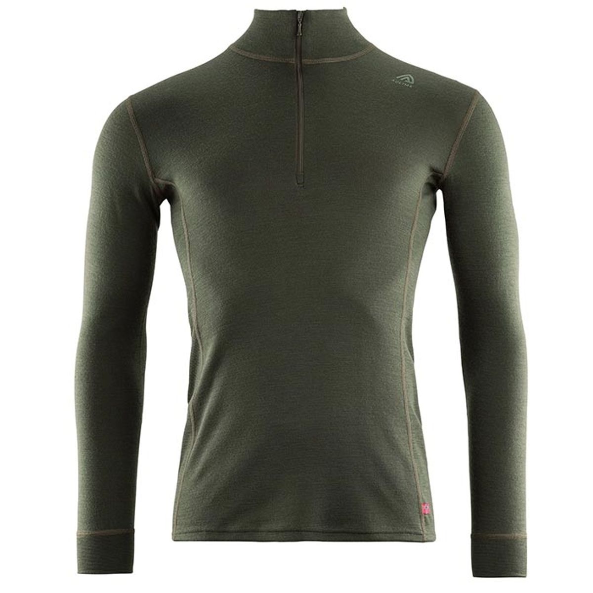 Aclima Warmwool Mock Neck w/zip Man-Grøn night-2XL - Undertøj