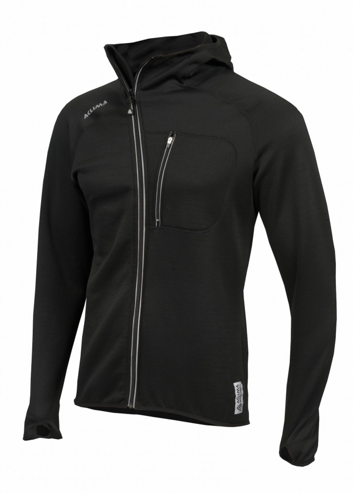 Aclima WoolShell Jacket w/Hood Man - Jet Black - Large