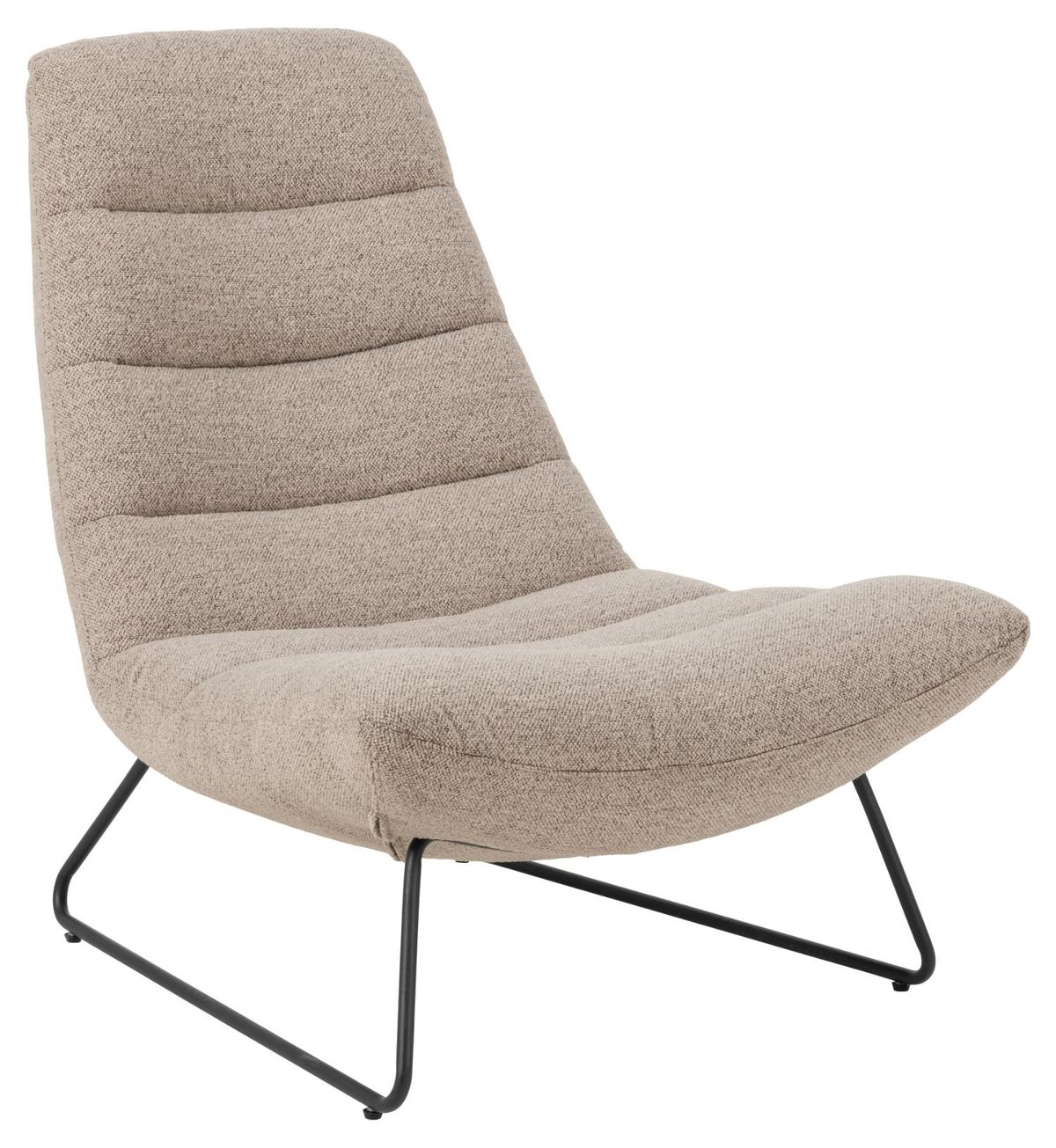 ACT NORDIC Milford loungestol - beige stof og sort metal