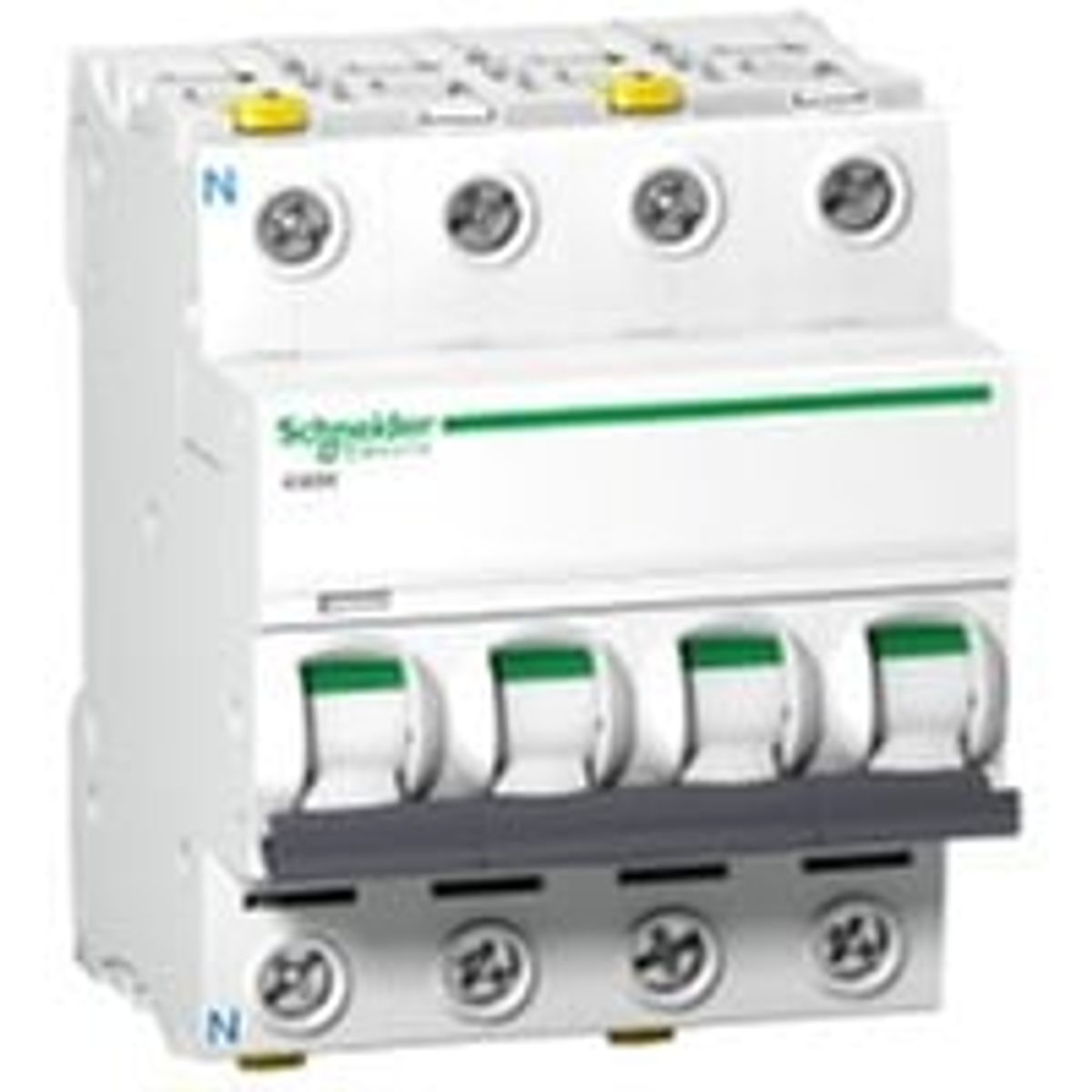 Acti9 Schneider Electric IC60N - Automatsikring, 3P+N, 13A, 240V, 6/10 kA, C-karakteristik, 4 modul, 72 mm bred