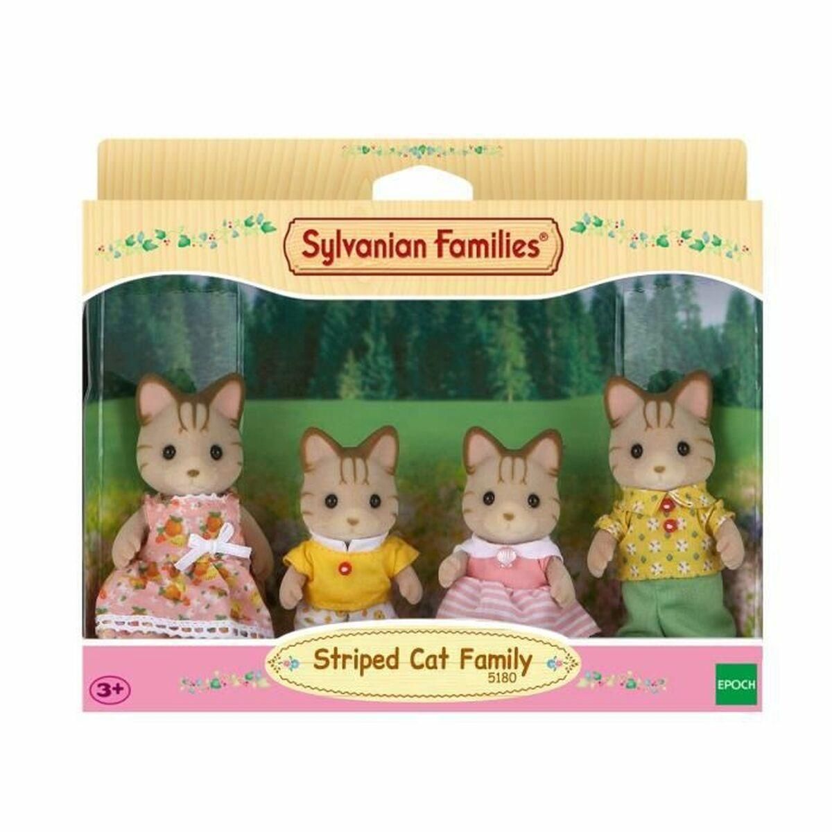 Action Figurer Sylvanian Families Striped Cat Family