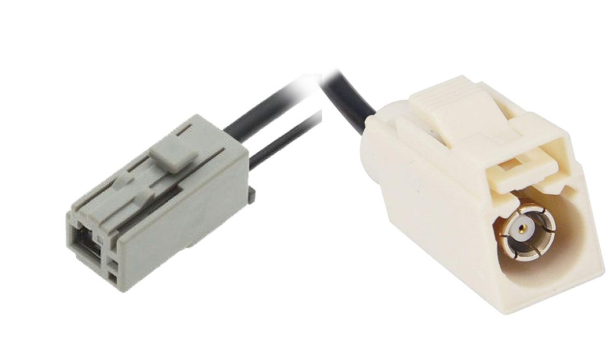 Adapterkabel for original kabel ved antenne, Fakra hun hvidt til GT13SS stik