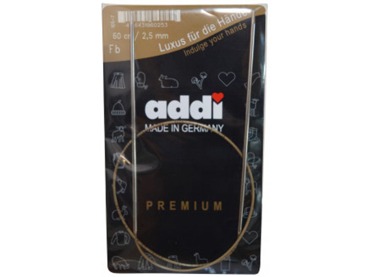 Addi Turbo Rundpinde Messing 60cm 2,50mm / 23.6in US1 ½