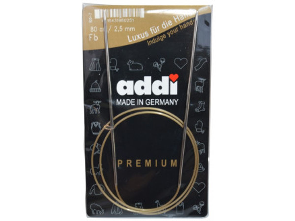 Addi Turbo Rundpinde Messing 80cm 2,50mm / 31.5in US1 ½