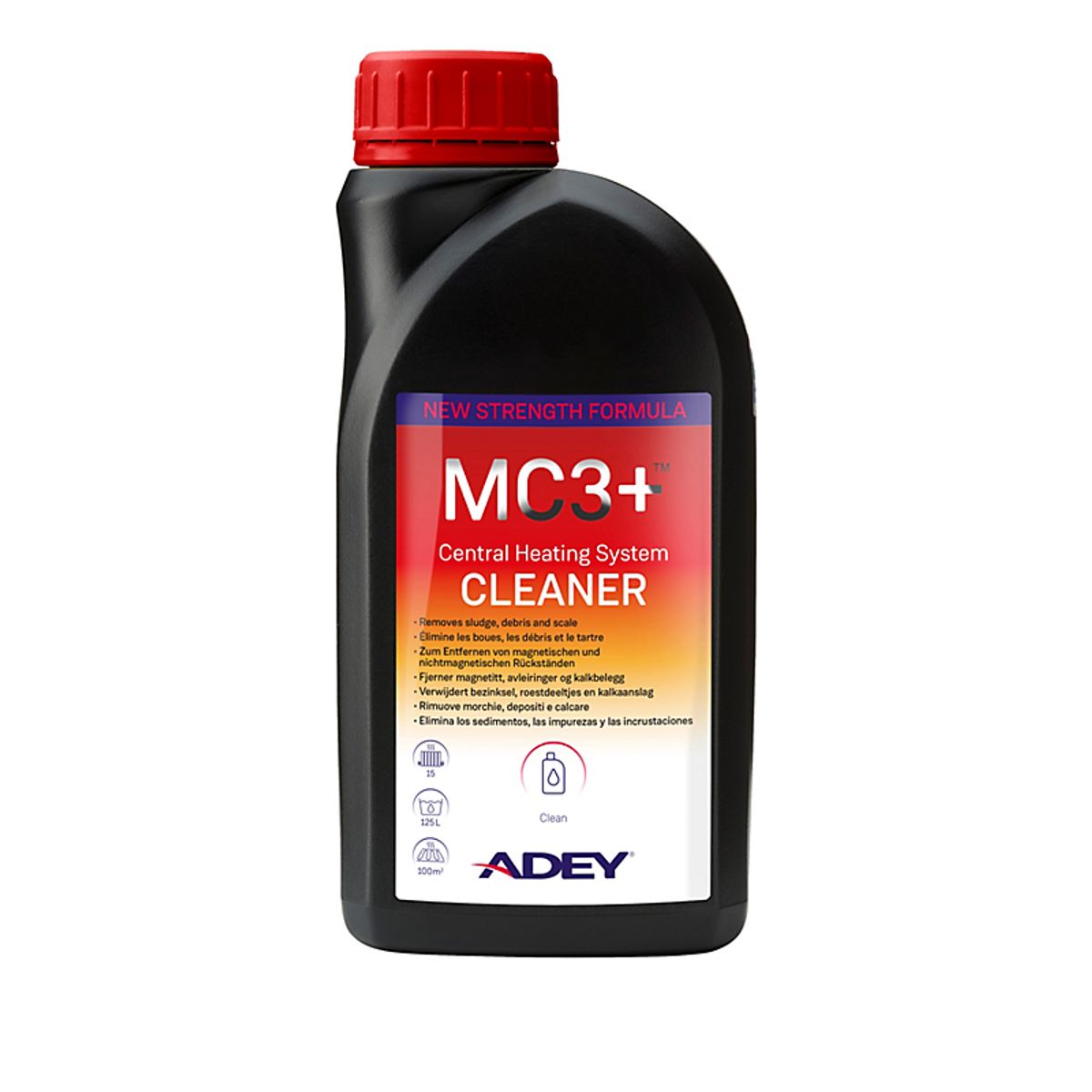 ADEY MC3+ Renser 500ml. Plastflaske dækker 125 liter